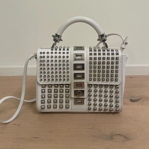 Philipp Plein White Calf Leather Crossbody Bag